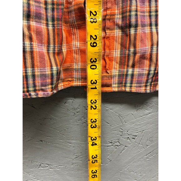Ralph Lauren Button Down Shirt Men's Large Orange Plaid Long Sleeve Preppy - Picture 8 of 11